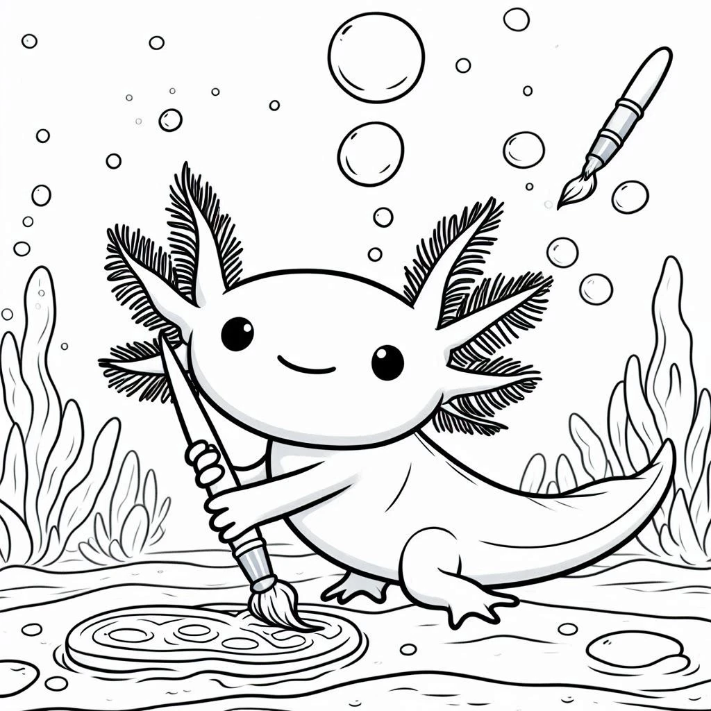 coloriage Axolotl gratuit en ligne