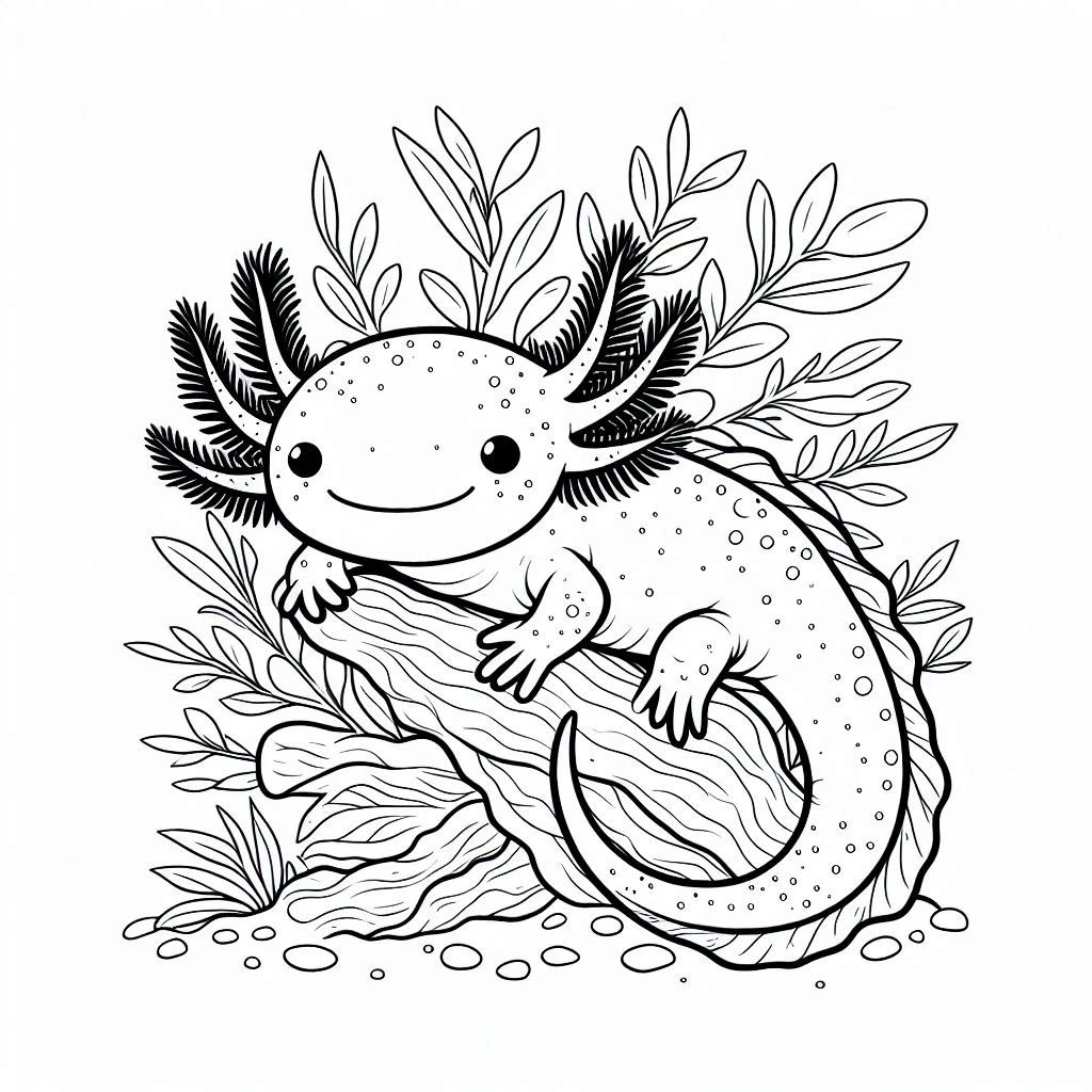 coloriage Axolotl pour enfant de 2 ans