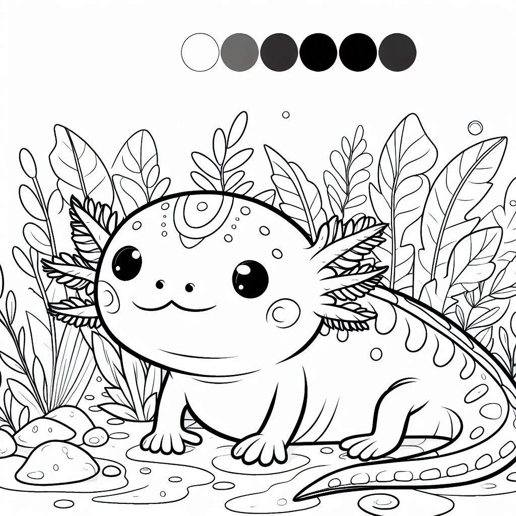 coloriage Axolotl pour enfants 1