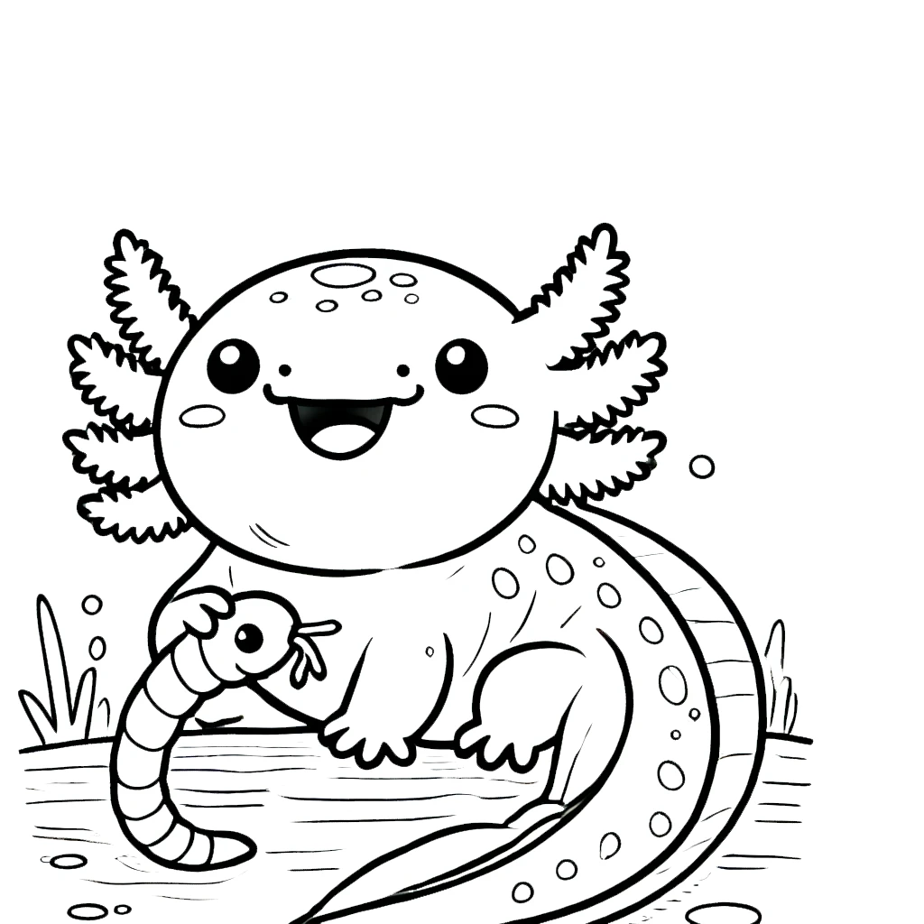 coloriage Axolotl pour enfant à imprimer