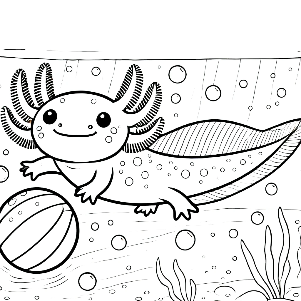 imprimer coloriage Axolotl gratuit