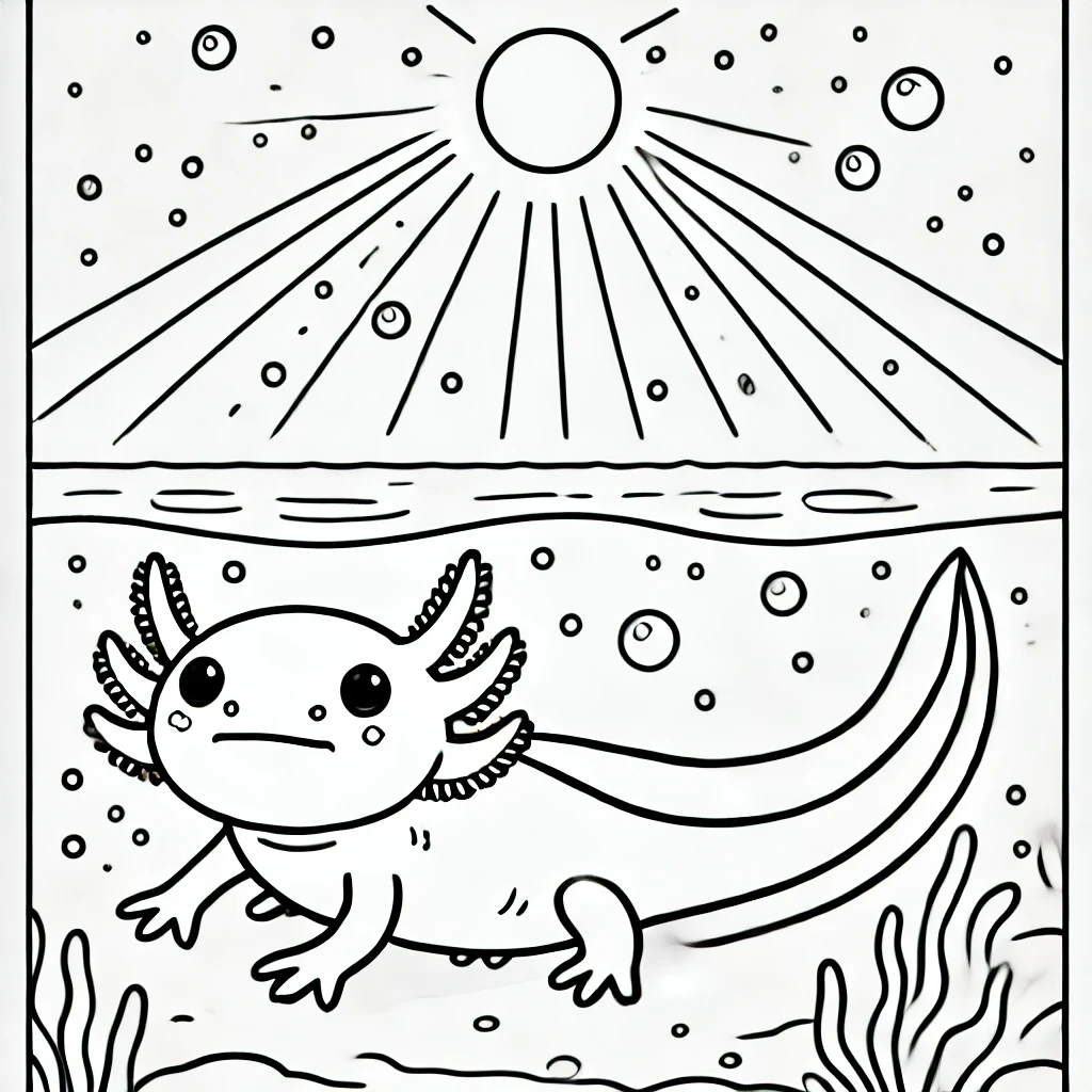 coloriage Axolotl à imprimer a4