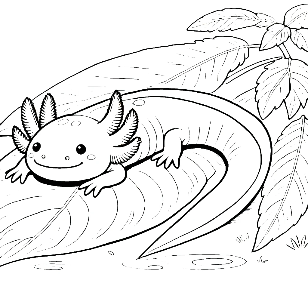 coloriage Axolotl gratuit à imprimer 1