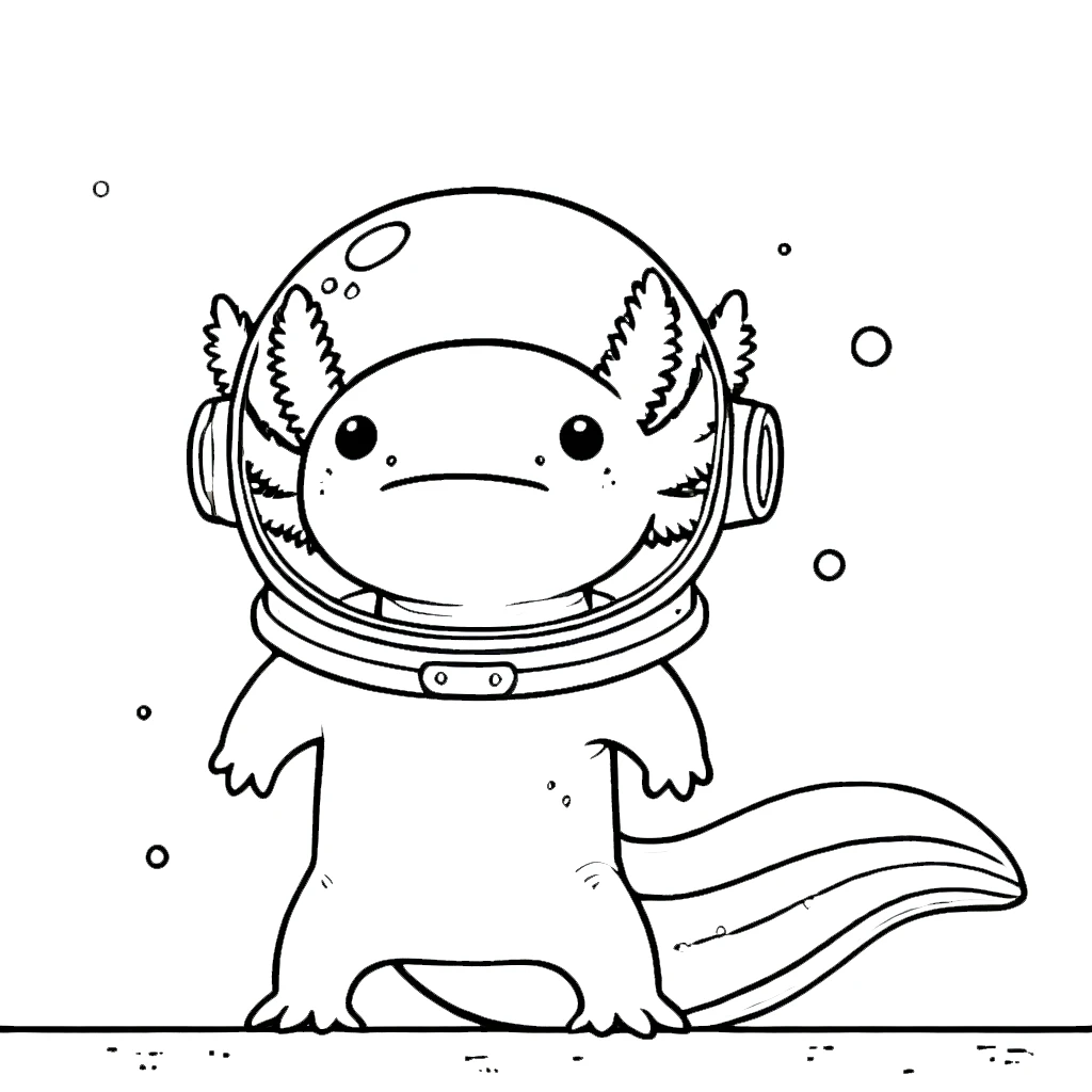 coloriage Axolotl à imprimer pour enfant de 8 ans