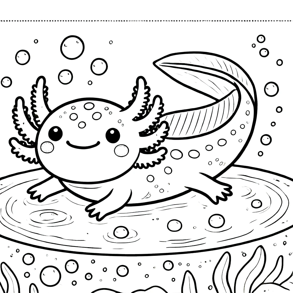 coloriage Axolotl à imprimer