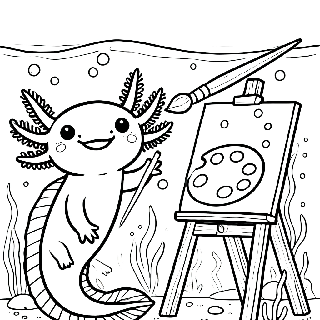 coloriage Axolotl pour enfant de 3 ans