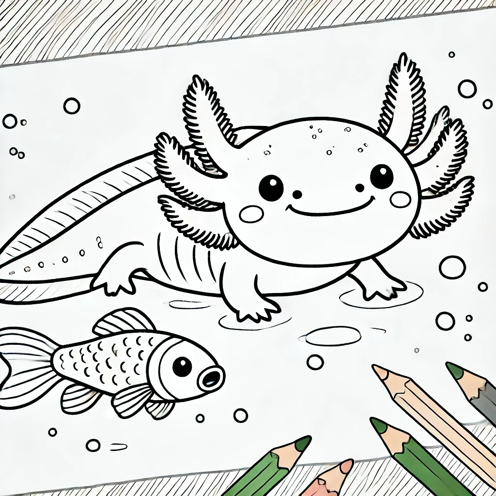 imprimer coloriage Axolotl gratuit 1