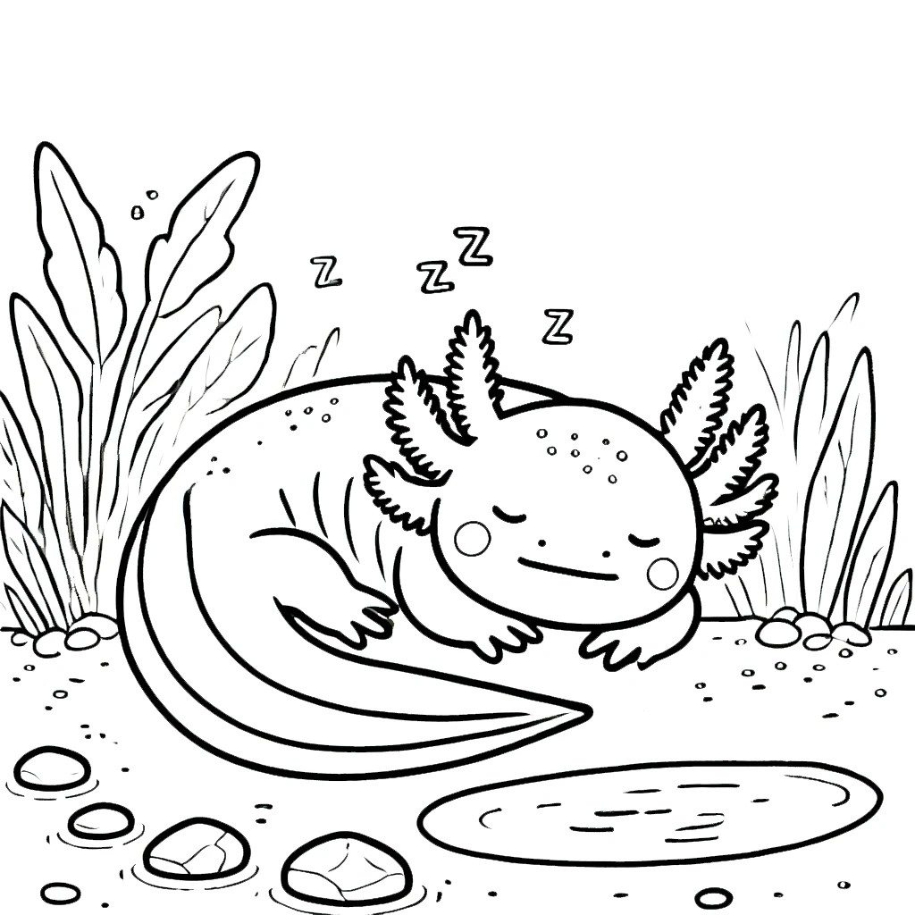 image de coloriage Axolotl pour enfant