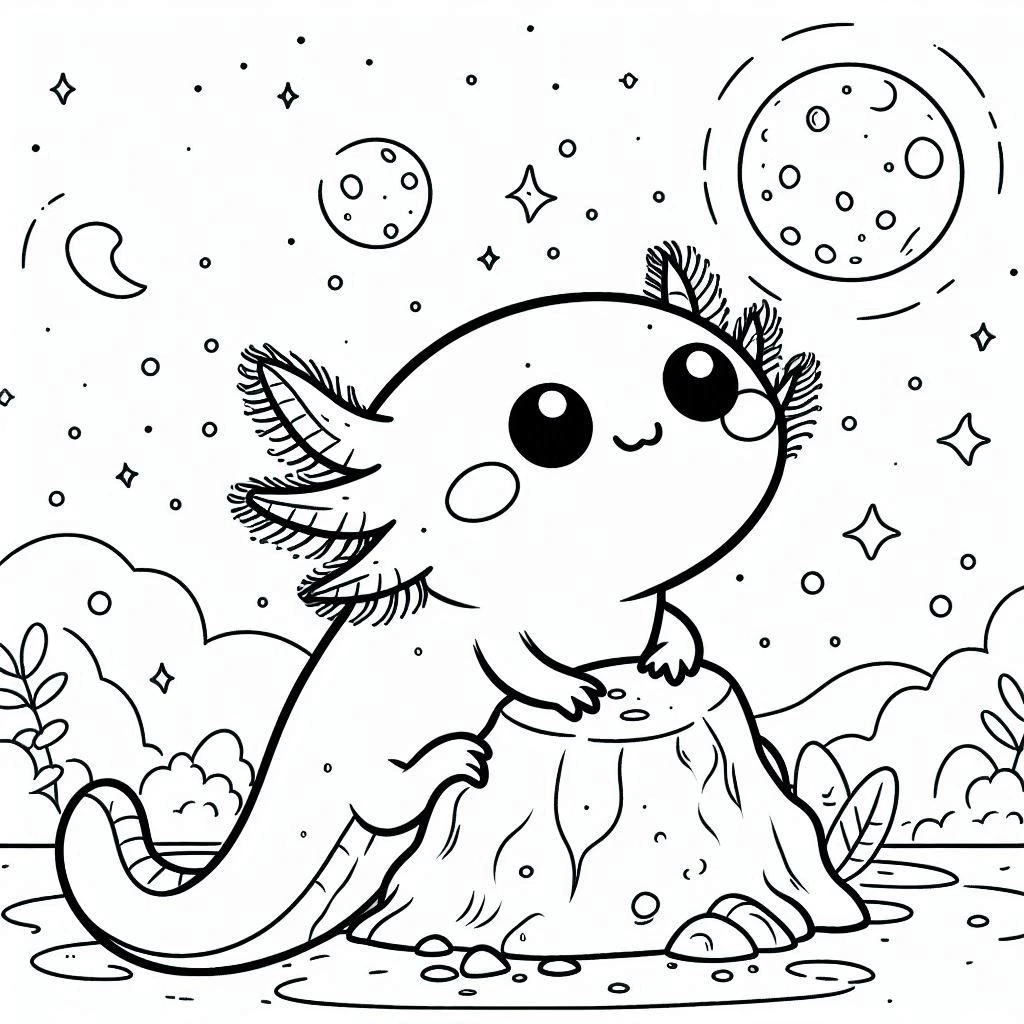 coloriage Axolotl pour primaire