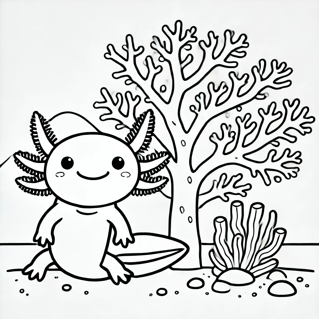 coloriage Axolotl à imprimer gratuitement 2