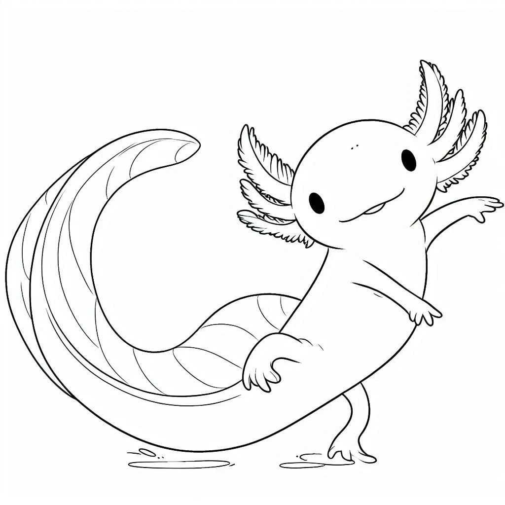 coloriage Axolotl et dessin a imprimer