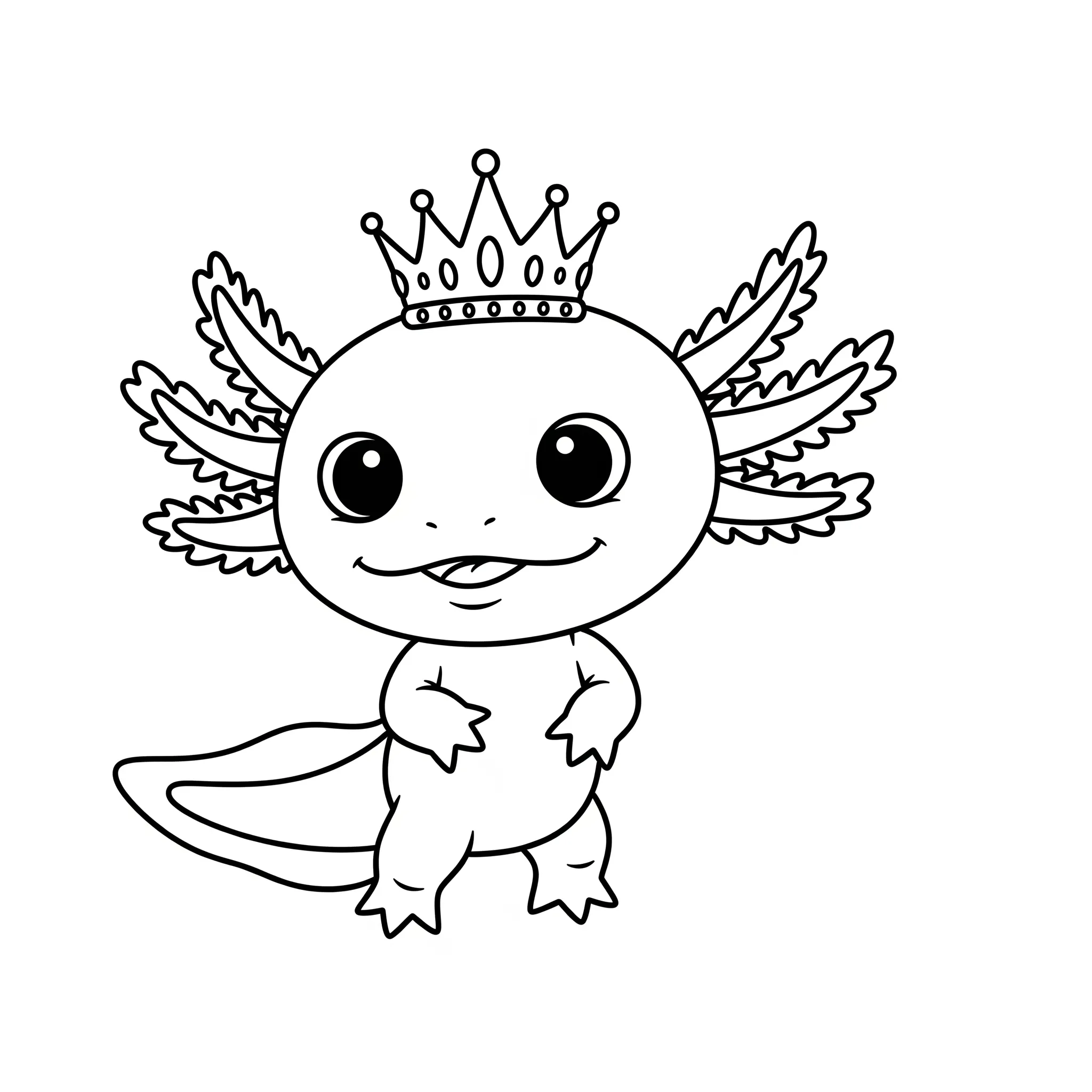 coloriage Bébé Axolotl Prince:Princesse pour enfant de à imprimer