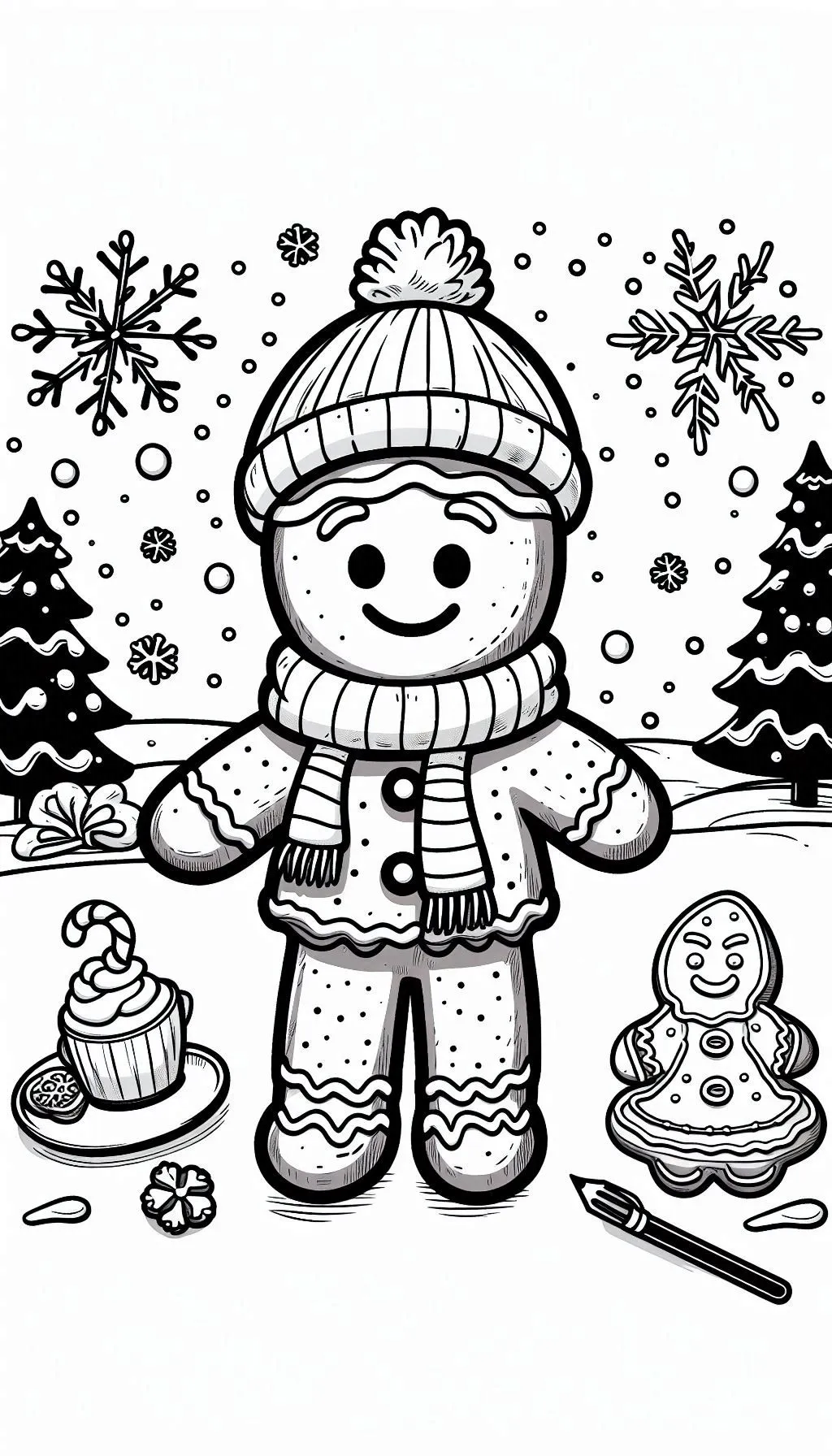 coloriage Bonhomme en pain d’épice gratuit à imprimer