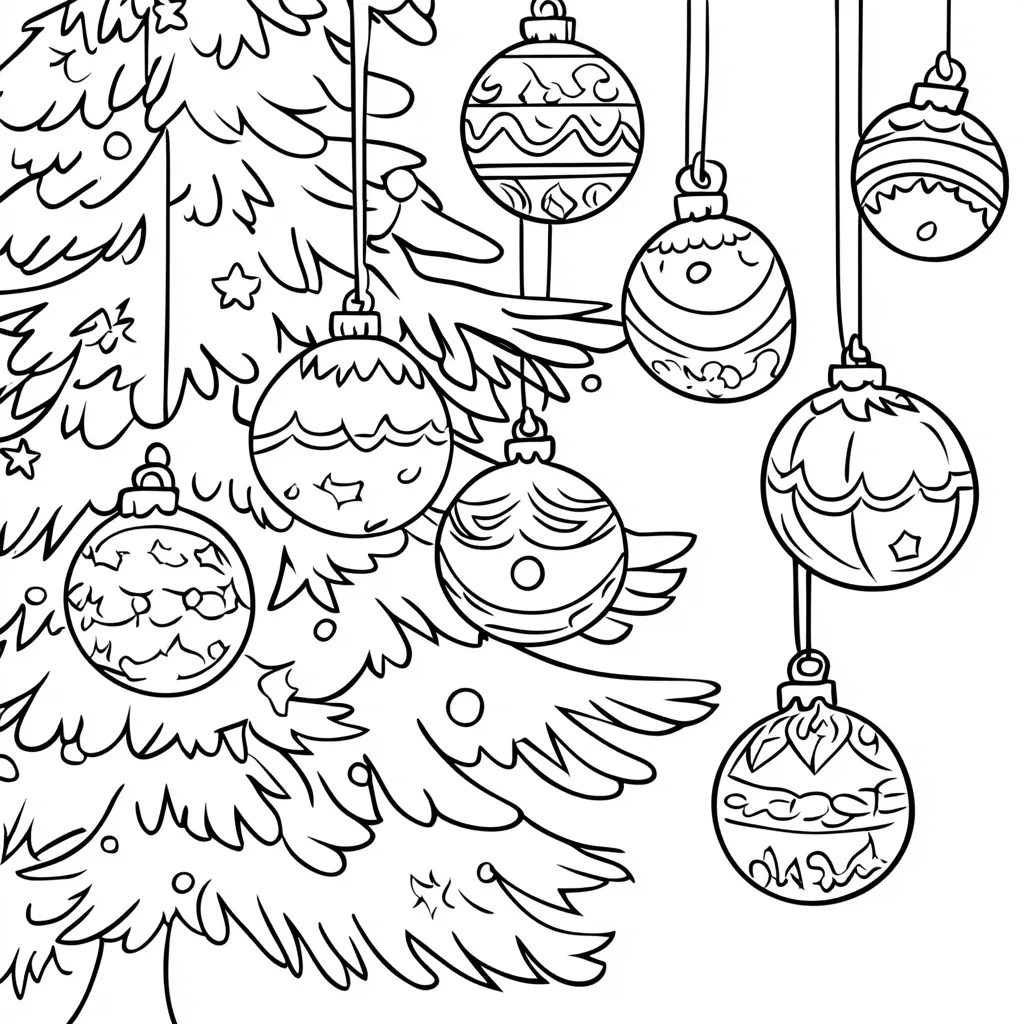 coloriage Boule De Noel a imprimer gratuitement