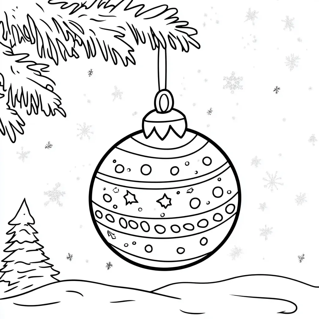 coloriage Boule De Noel à imprimer gratuitement