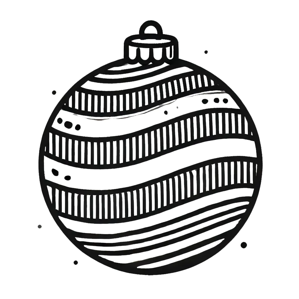 coloriage Boule De Noel educatif pour enfant