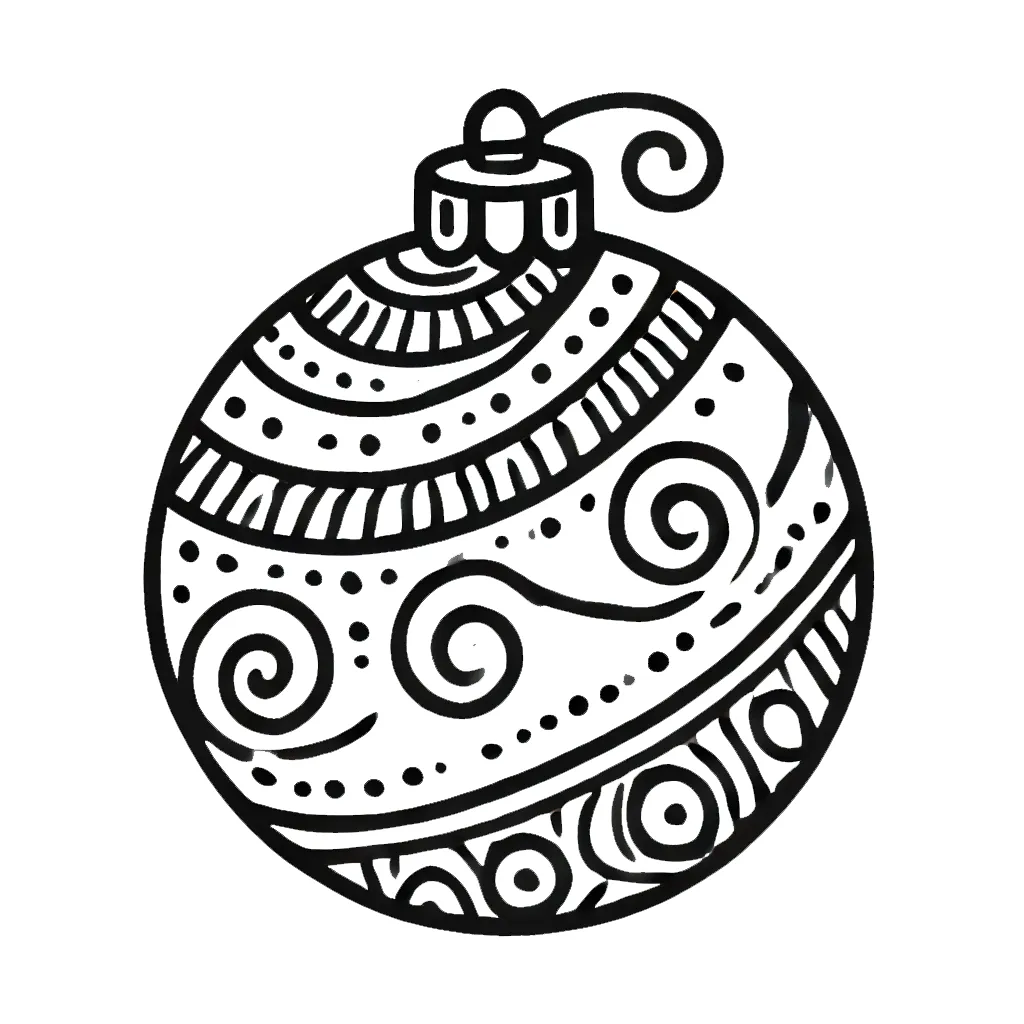 coloriage Boule De Noel à imprimer pour enfant de 9 ans