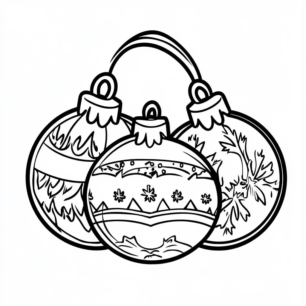 coloriage Boule De Noel pour enfant de 6 ans