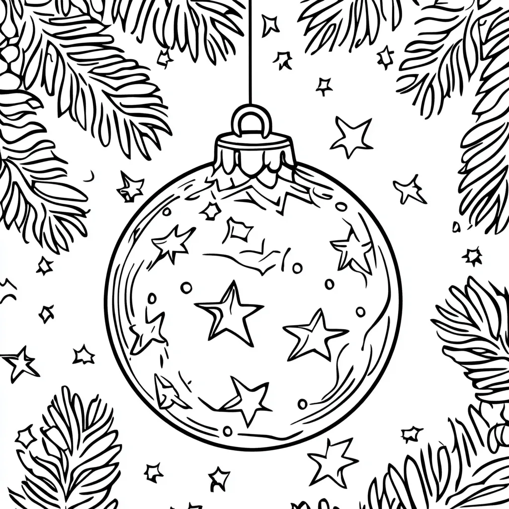 coloriage Boule De Noel pour enfants à télécharger