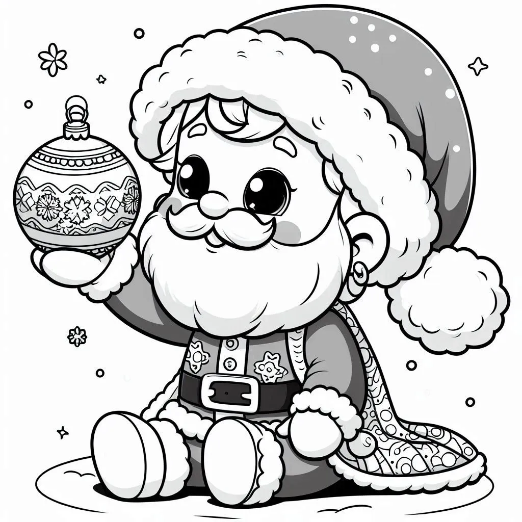 coloriage Boule De Noel pour enfant de 4 ans