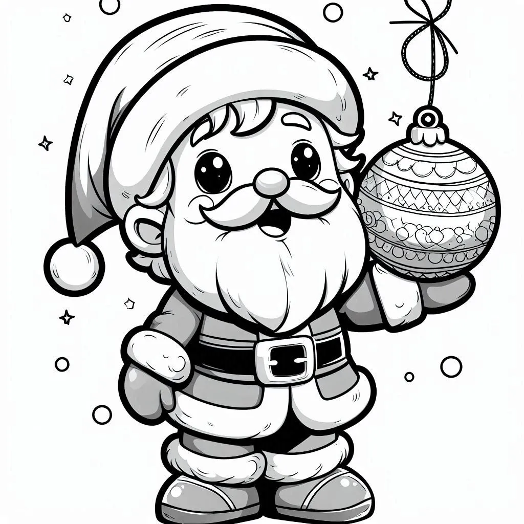 coloriage Boule De Noel pour enfant de 3 ans 1