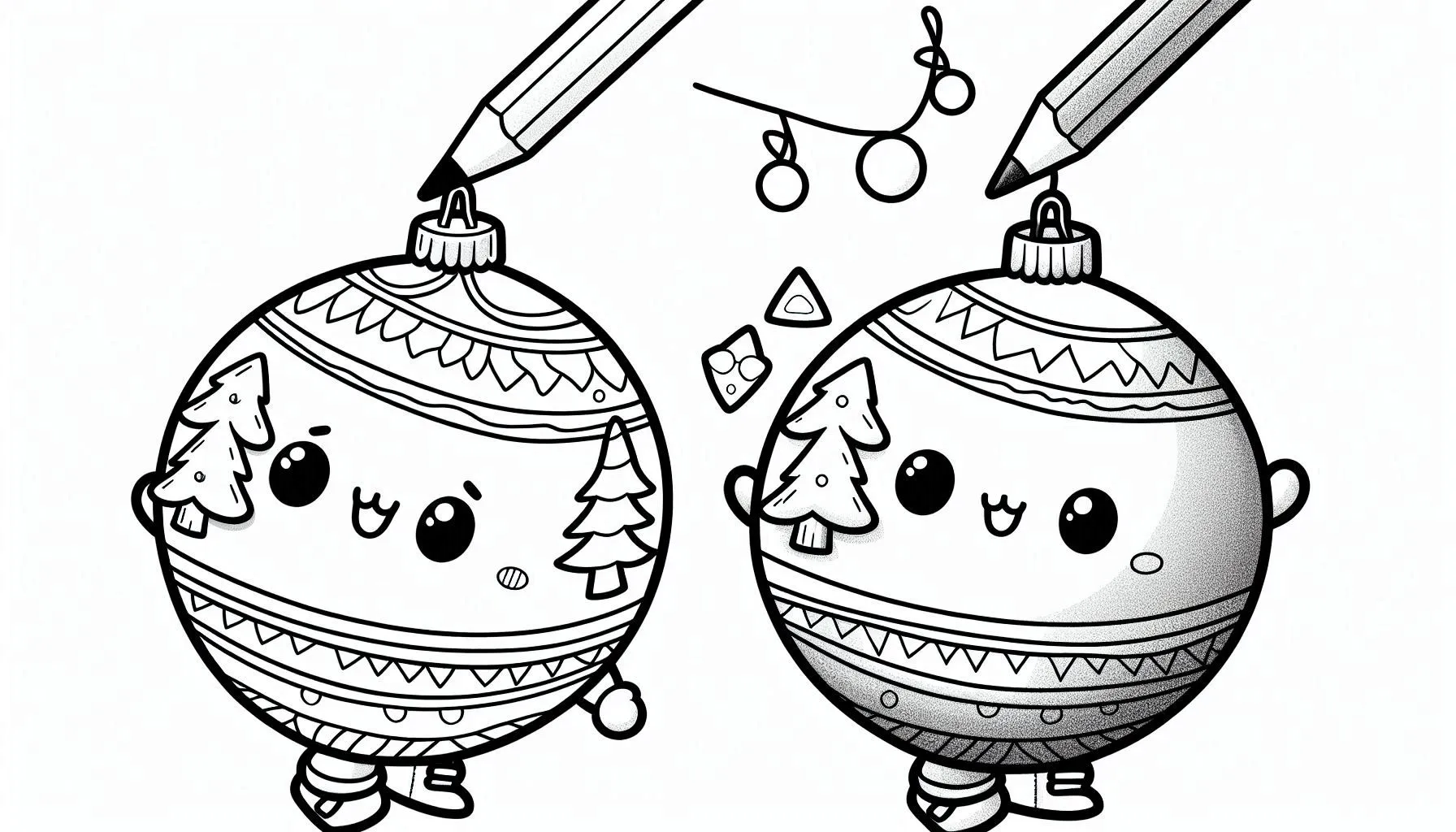 coloriage Boule De Noel pour enfant de 4 ans 1