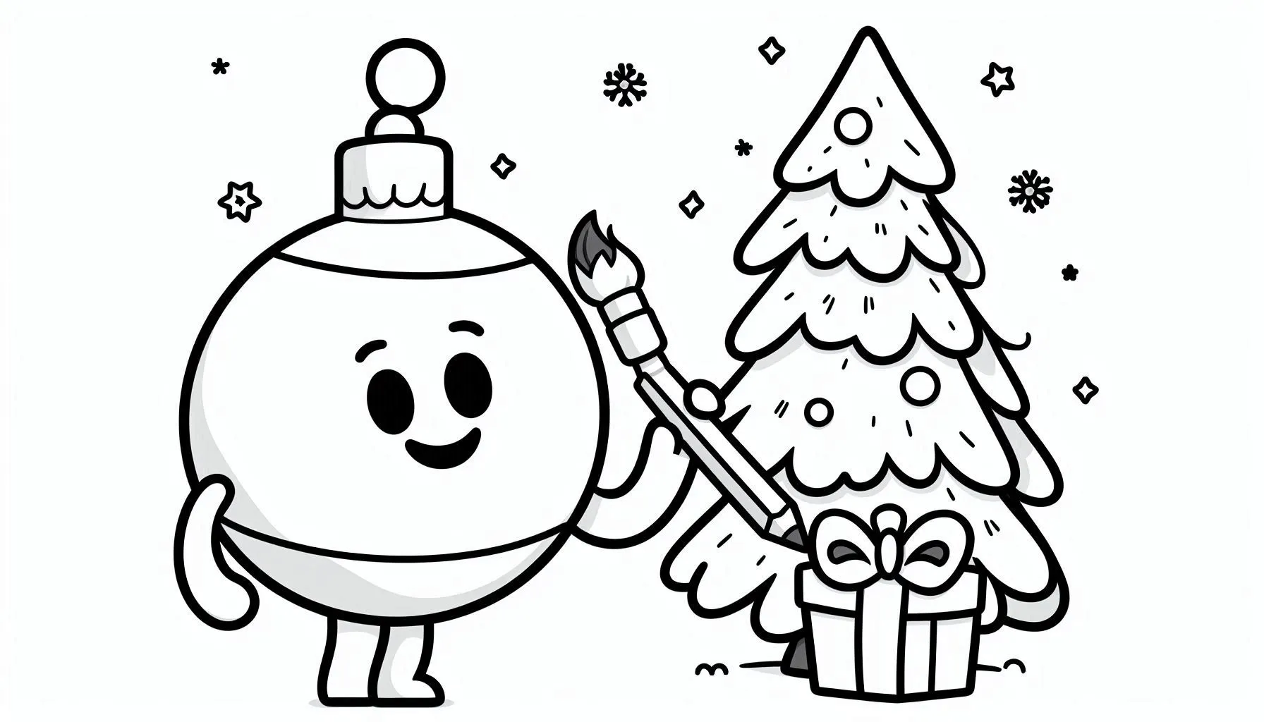 coloriage Boule De Noel et decoupage a imprimer gratuit 1