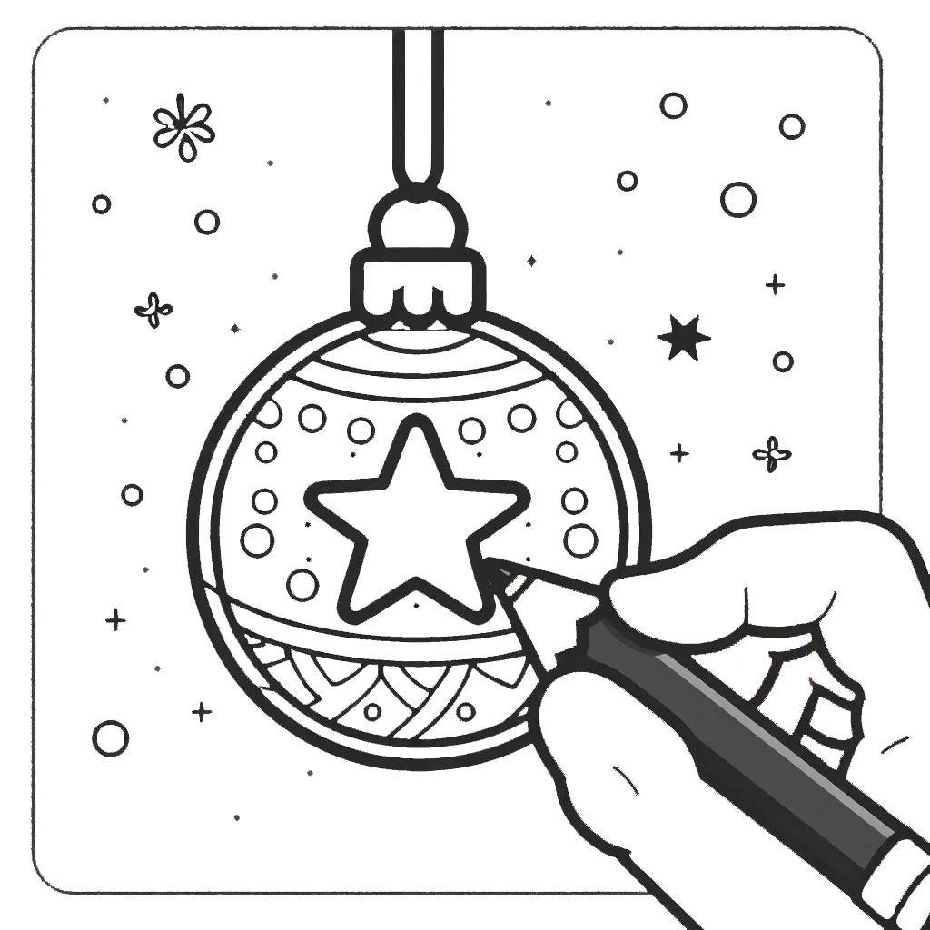 coloriage Boule De Noel pour bebe a imprimer 1