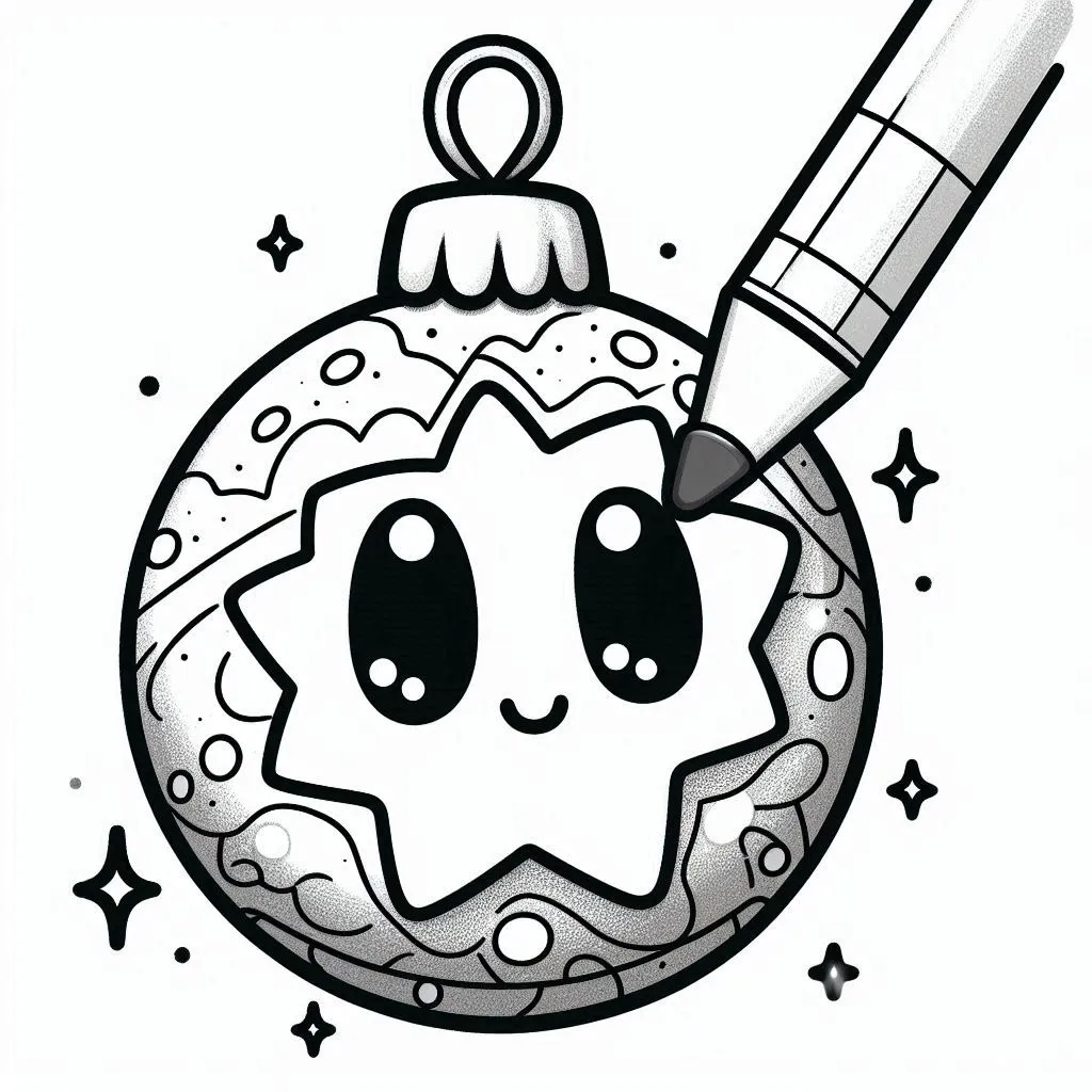 image de coloriage Boule De Noel pour enfant