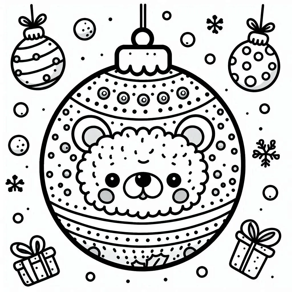 coloriage Boule De Noel à imprimer pdf gratuit