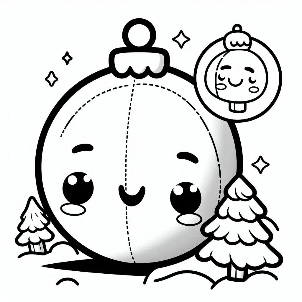 coloriage Boule De Noel à imprimer pour enfant de 2 ans