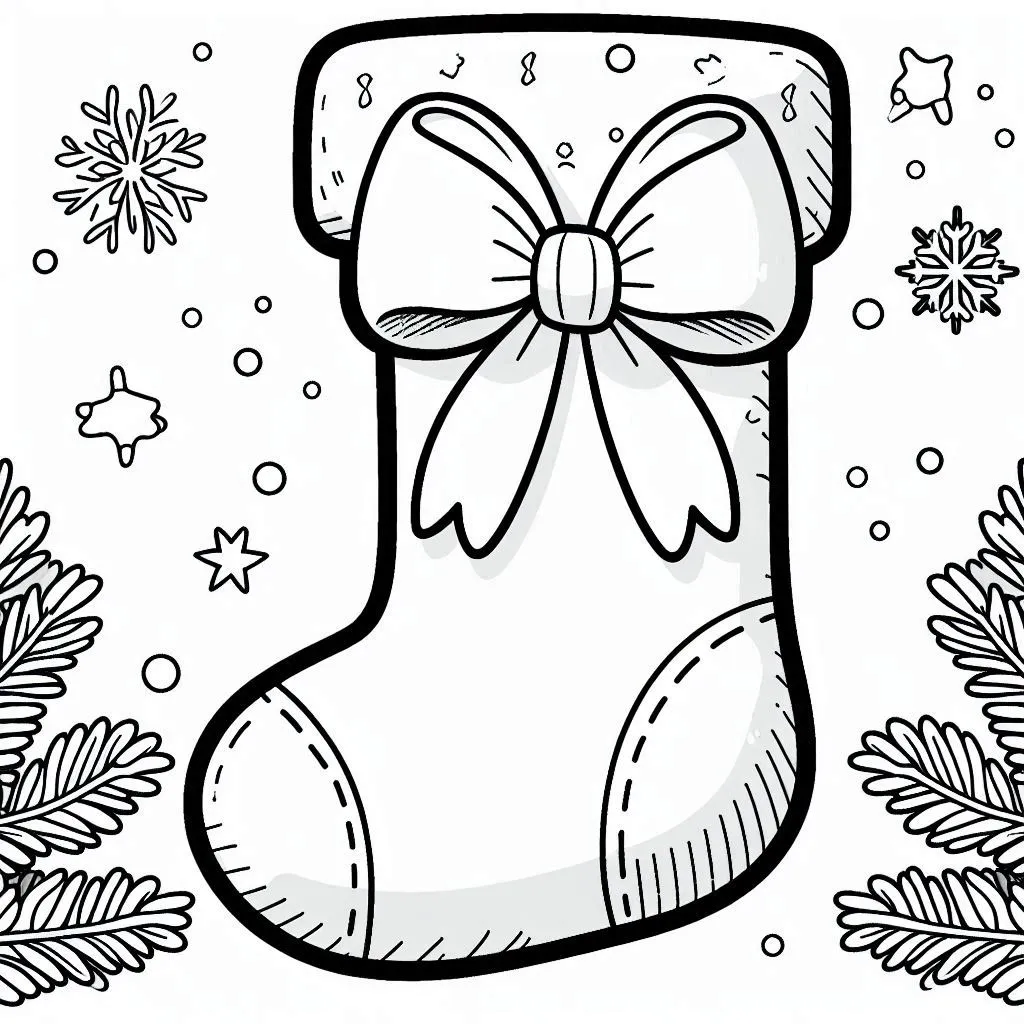 coloriage Chaussette de Noel à imprimer pour enfant de 10 ans