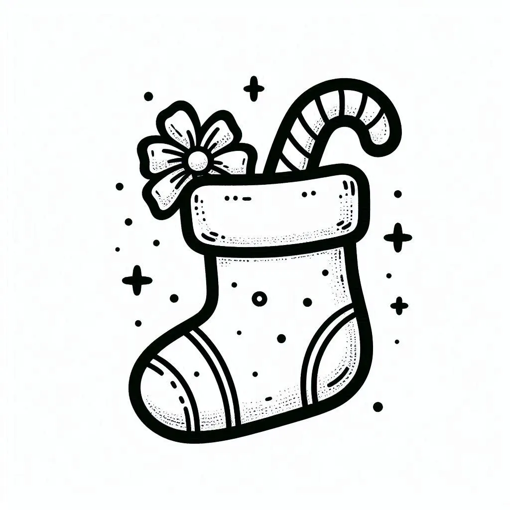 image de coloriage Chaussette de Noel pour enfant