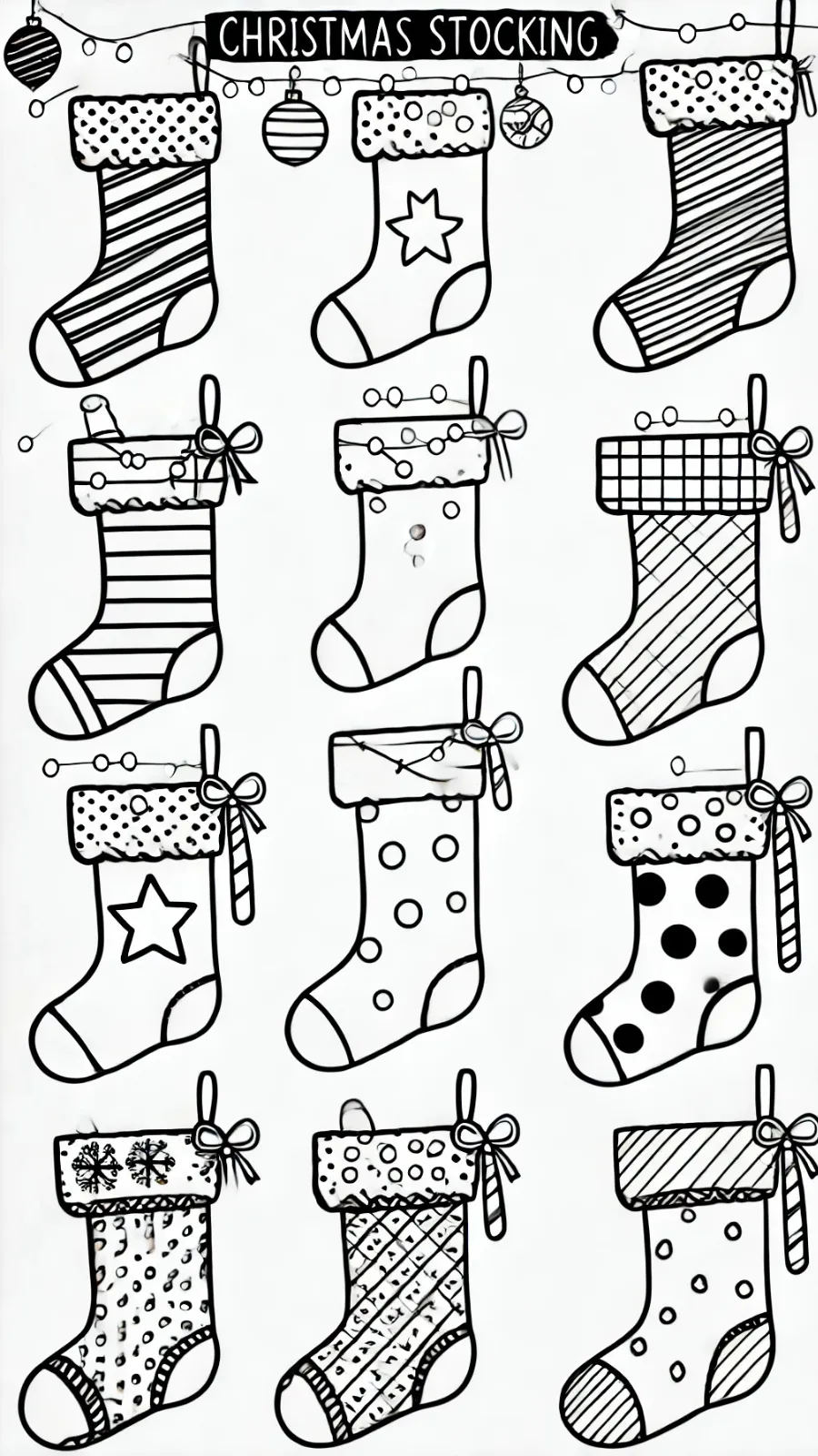 coloriage Chaussette de Noel à imprimer pour enfant de 7 ans