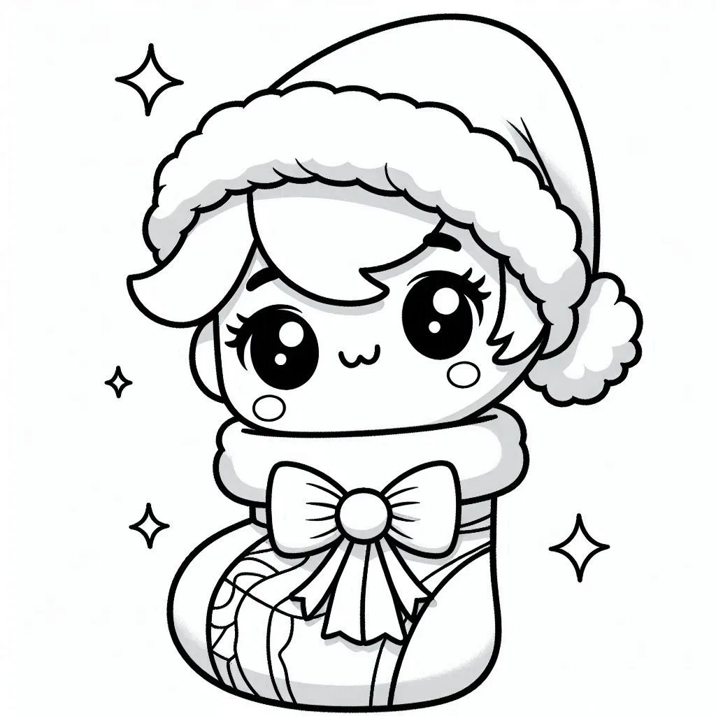 coloriage Chaussette de Noel et dessins 1