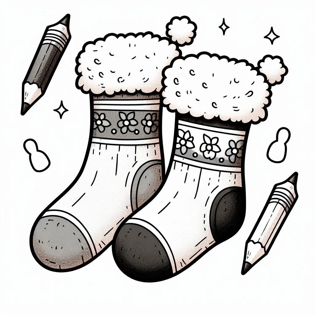 télécharger coloriage Chaussette de Noel gratuit