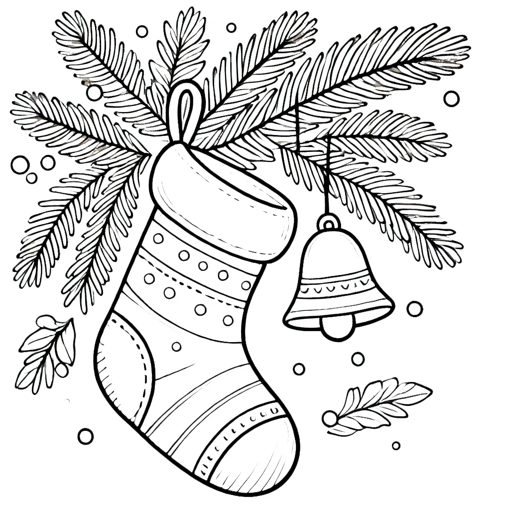 coloriage Chaussette de Noel et dessins 2