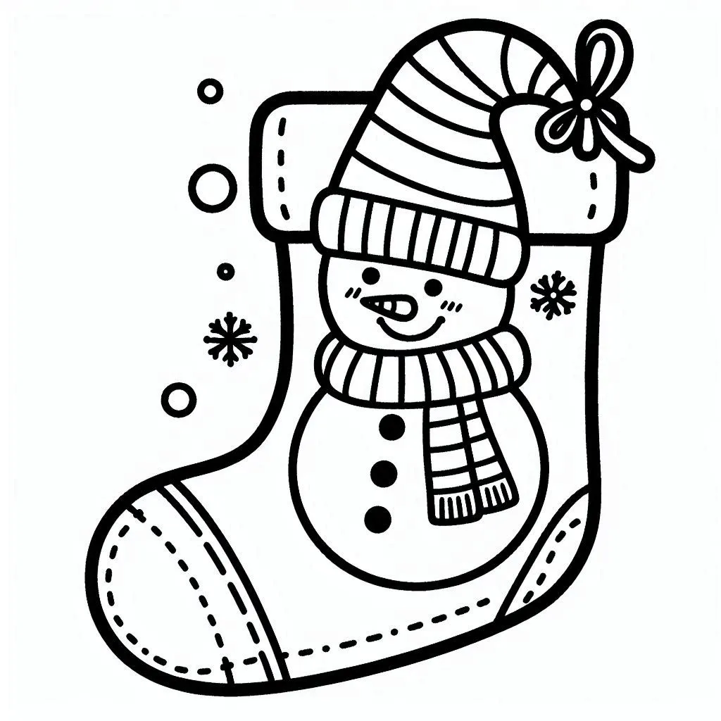 coloriage Chaussette de Noel educatif pour enfant