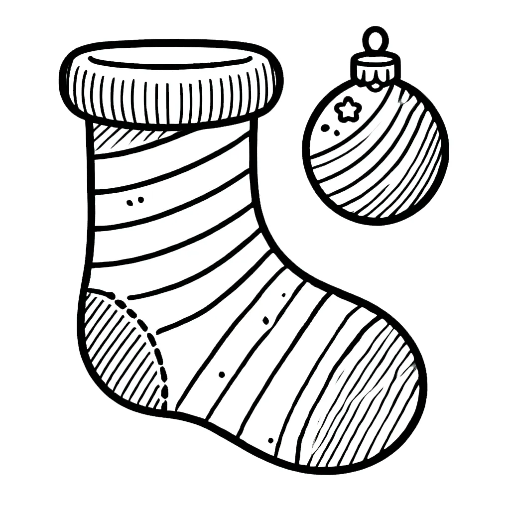 coloriage Chaussette de Noel de pour enfants