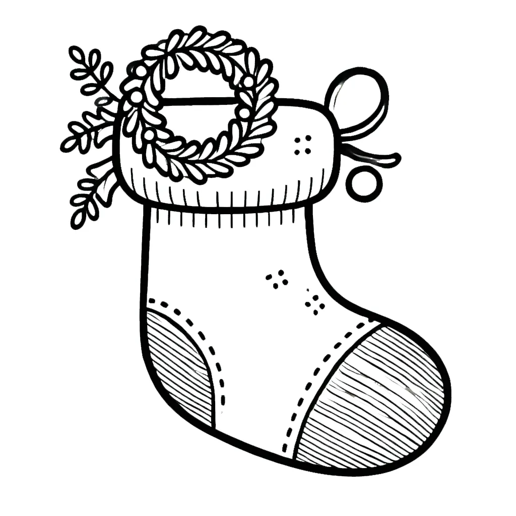 coloriage Chaussette de Noel à imprimer pdf gratuit