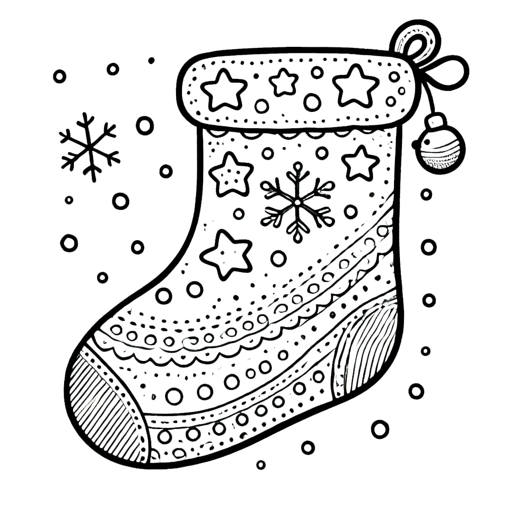 coloriage Chaussette de Noel pour enfant gratuit