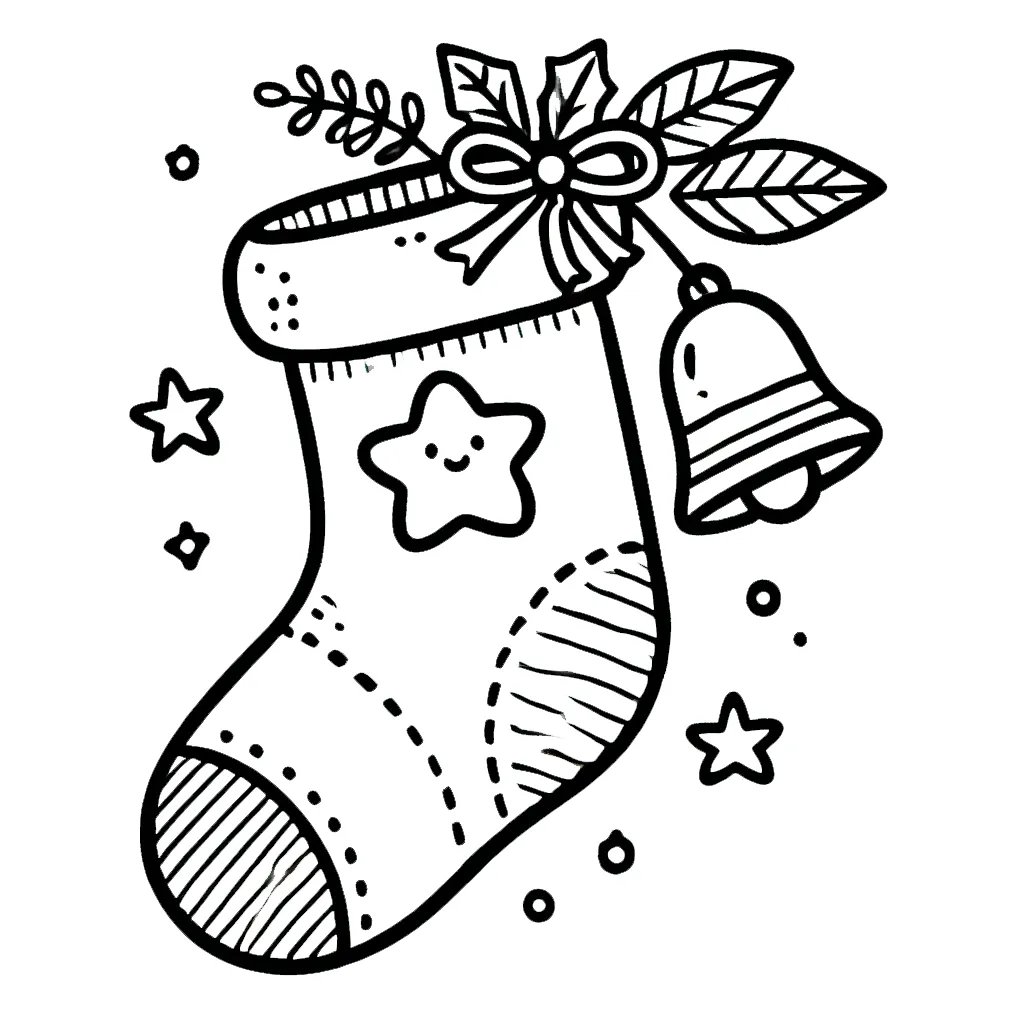 coloriage Chaussette de Noel à imprimer gratuitement 1