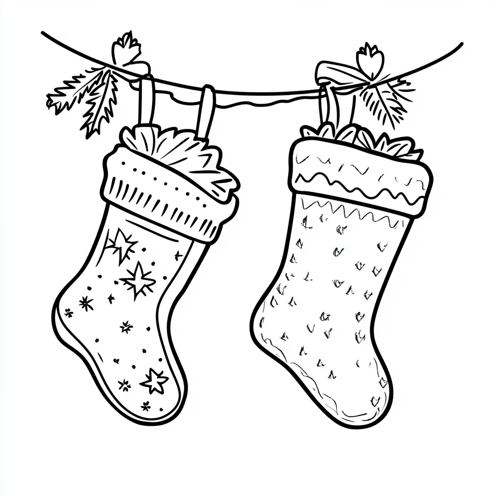 coloriage Chaussette de Noel a dessiner en ligne