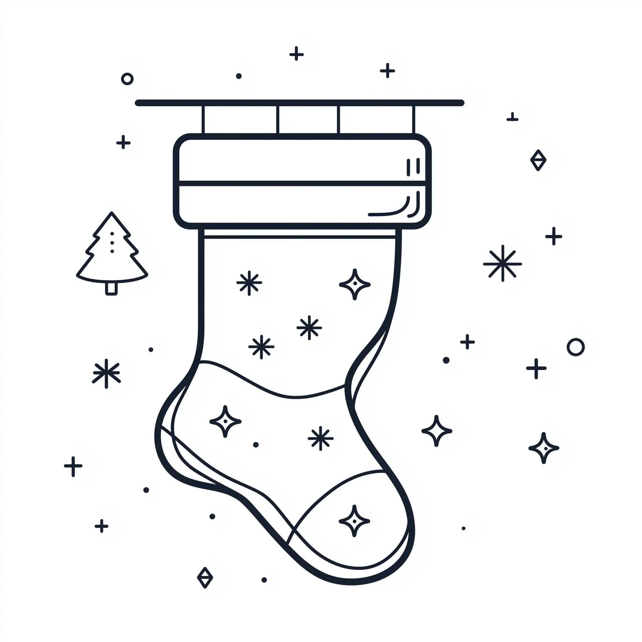 coloriage Chaussette de Noel à imprimer pdf gratuit 1