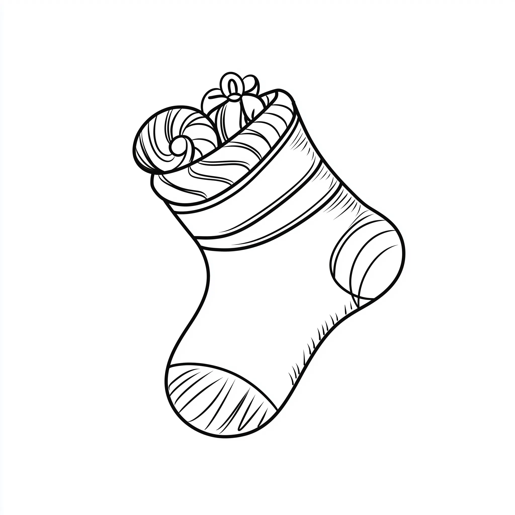 coloriage Chaussette de Noel pour enfant de à imprimer 1