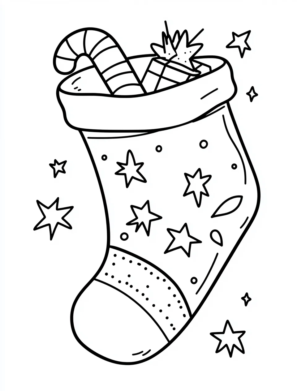 coloriage Chaussette de Noel pour enfant de 2 ans