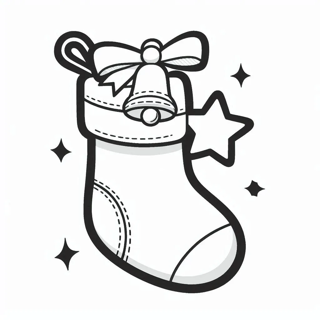 coloriage Chaussette de Noel pour enfant de à imprimer