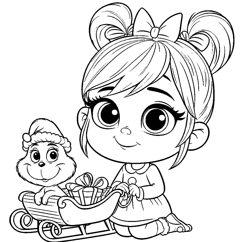 coloriage Cindy Lou pour enfant de 5 ans 1