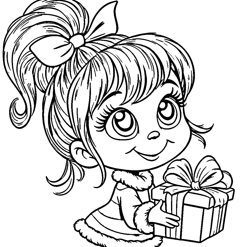 coloriage Cindy Lou à imprimer gratuitement