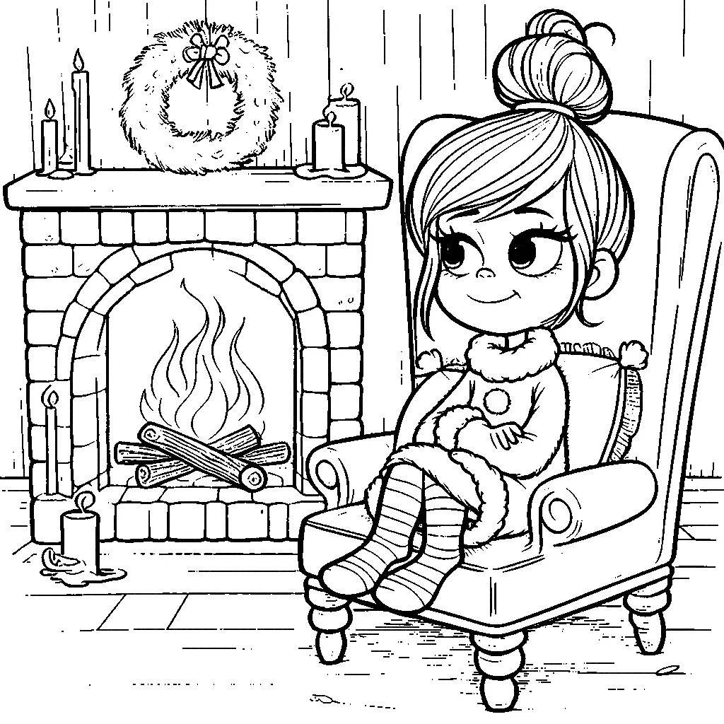 coloriage Cindy Lou à imprimer pour enfant de 12 ans 1